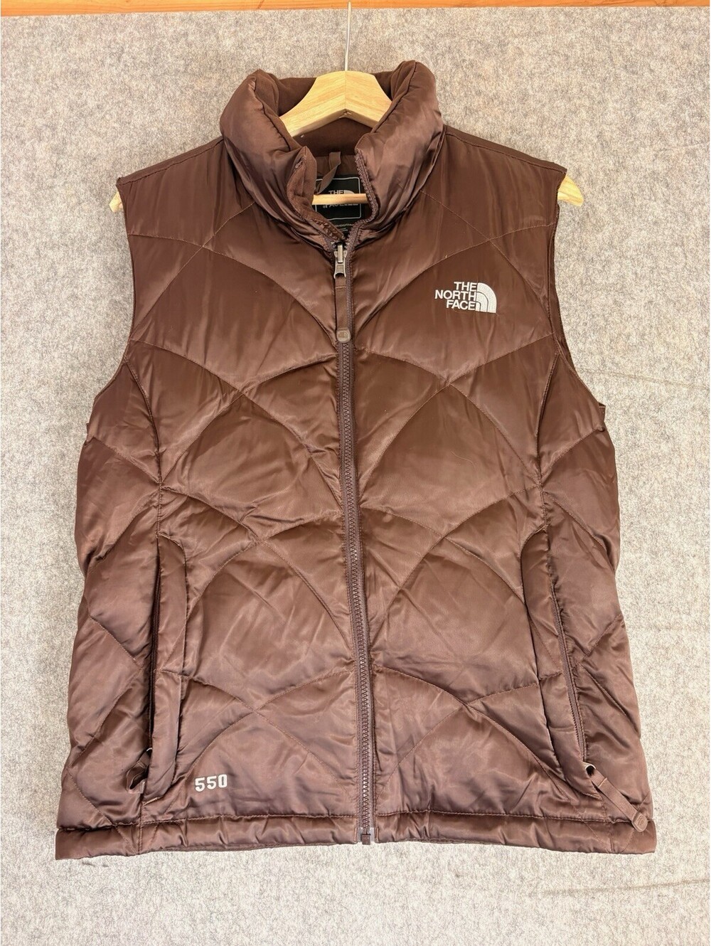 The North Face Women's Brown 550 Fill Down Quilted Puffer Vest Sz M